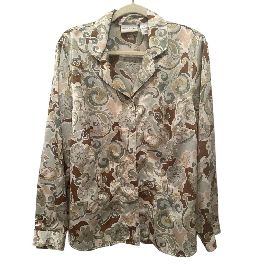 Alfred Dunner Floral Paisley Blouse Top Boho Business Casual Fall Sz 16W